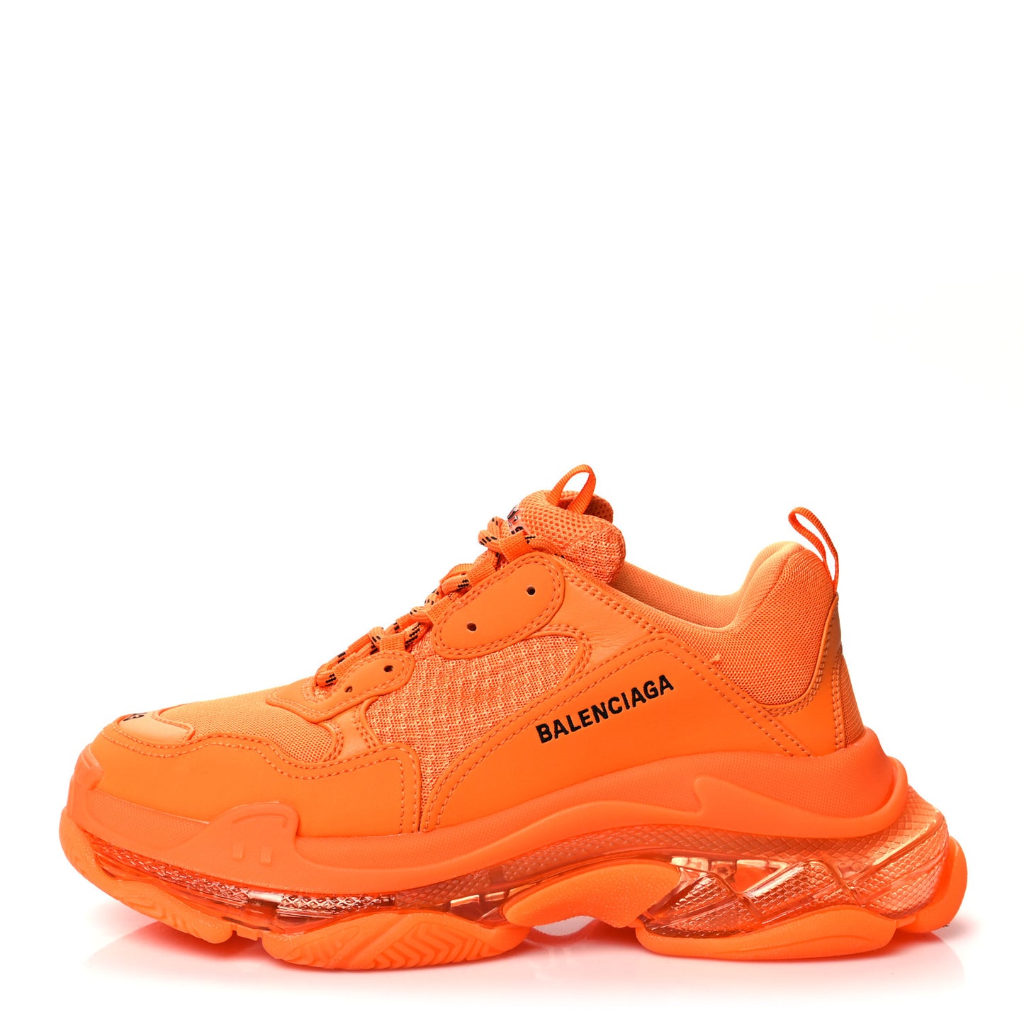 Fabric Mesh Clear Sole Mens Triple S Sneakers 43 Orange Black