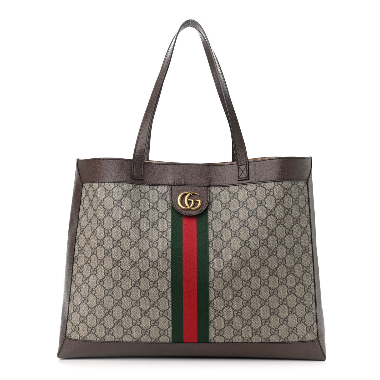GG Supreme Monogram Web Ophidia Tote Brown