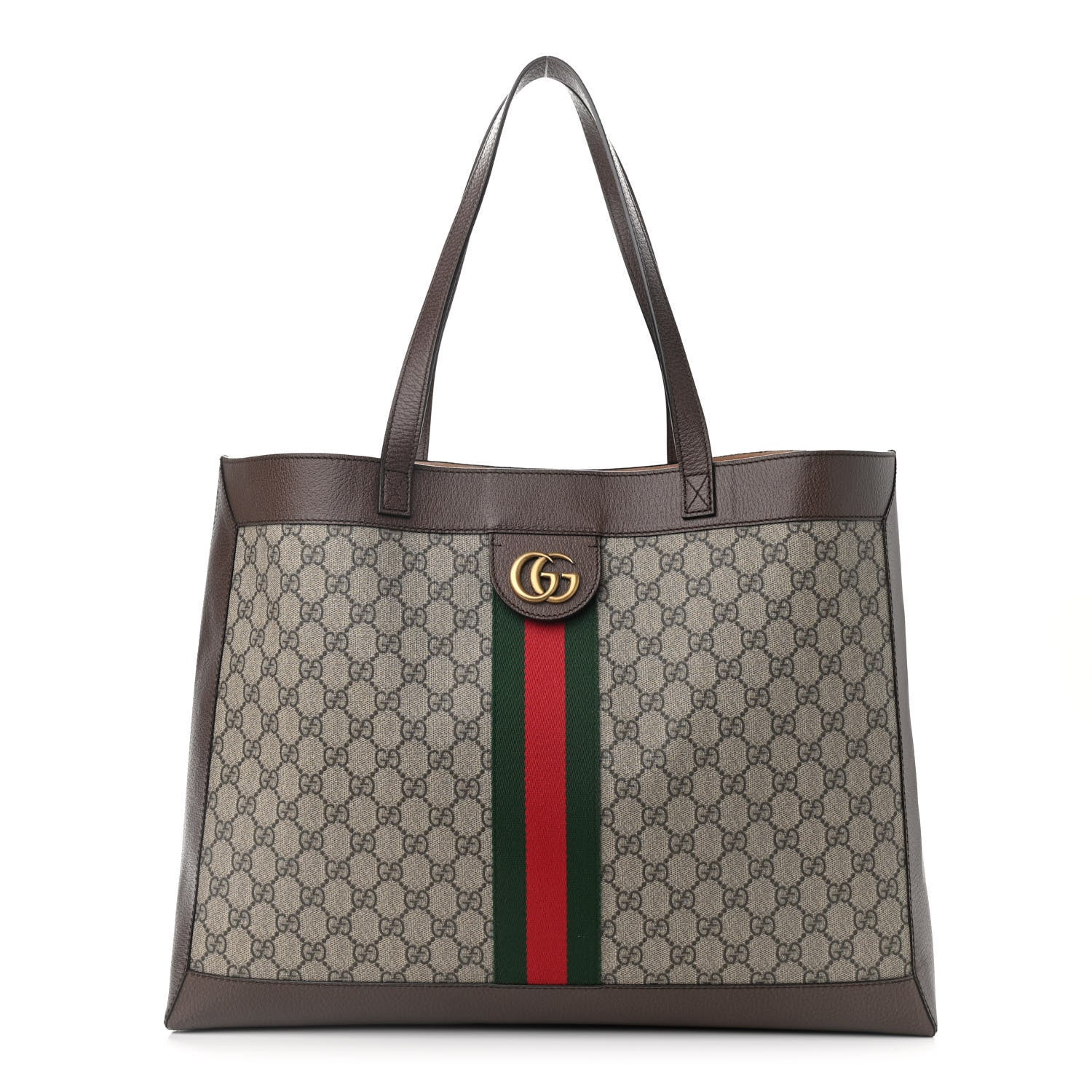 Gucci GG Supreme Monogram Web Ophidia Tote Brown 3 of 10