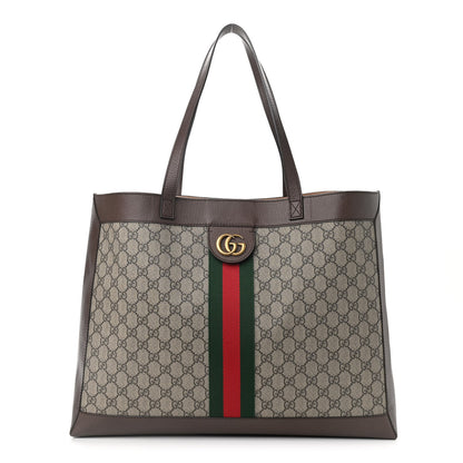 Gucci GG Supreme Monogram Web Ophidia Tote Brown 3 of 10