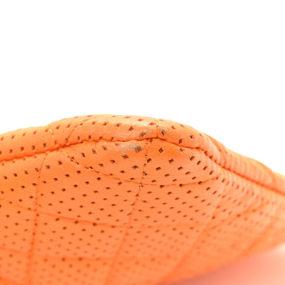 Chanel Perforated Lambskin Quilted Medium Cosmetic Case Orange 11 of 11