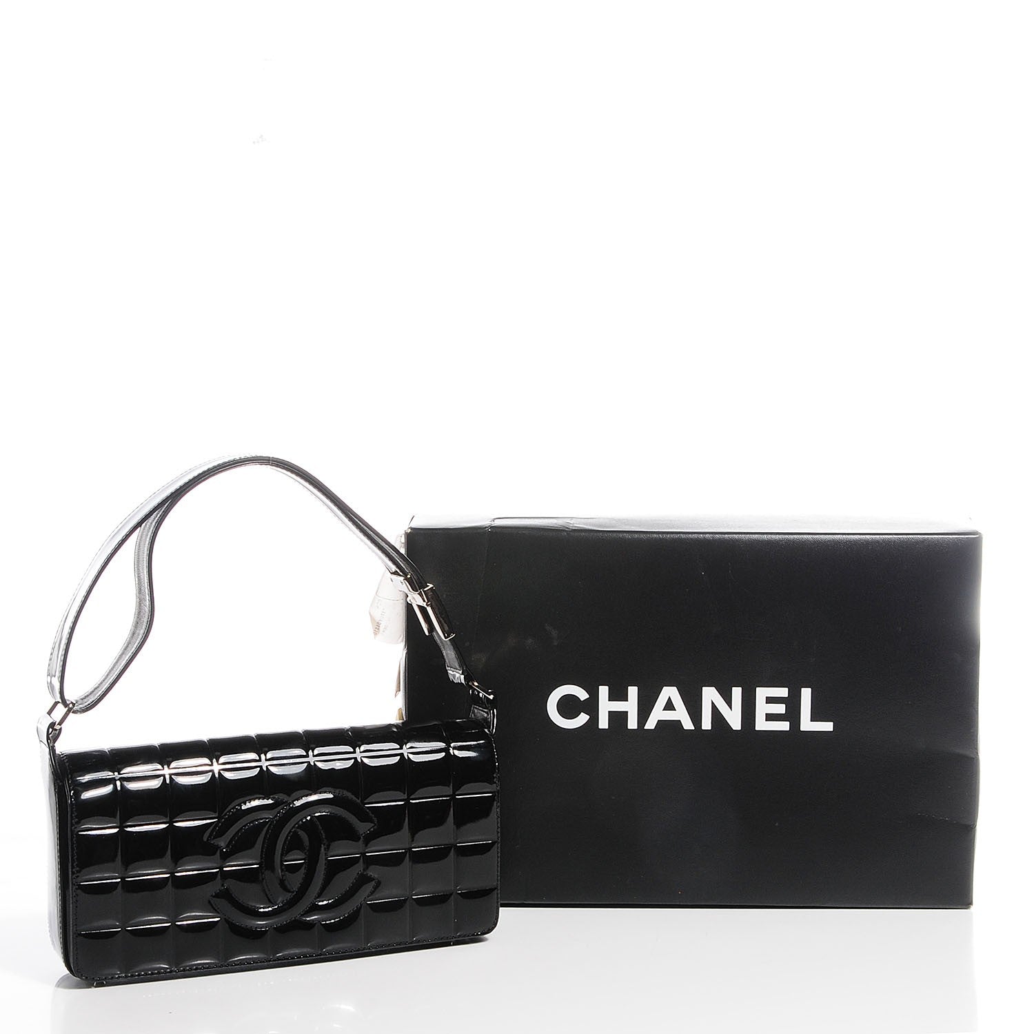 Chanel Patent Quilted CC Chocolate Bar Flap Black 8 of 8