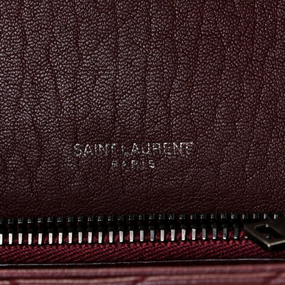 Saint Laurent Sheepskin Matelasse Chevron Monogram Medium College Bag Rouge Legion 6 of 8