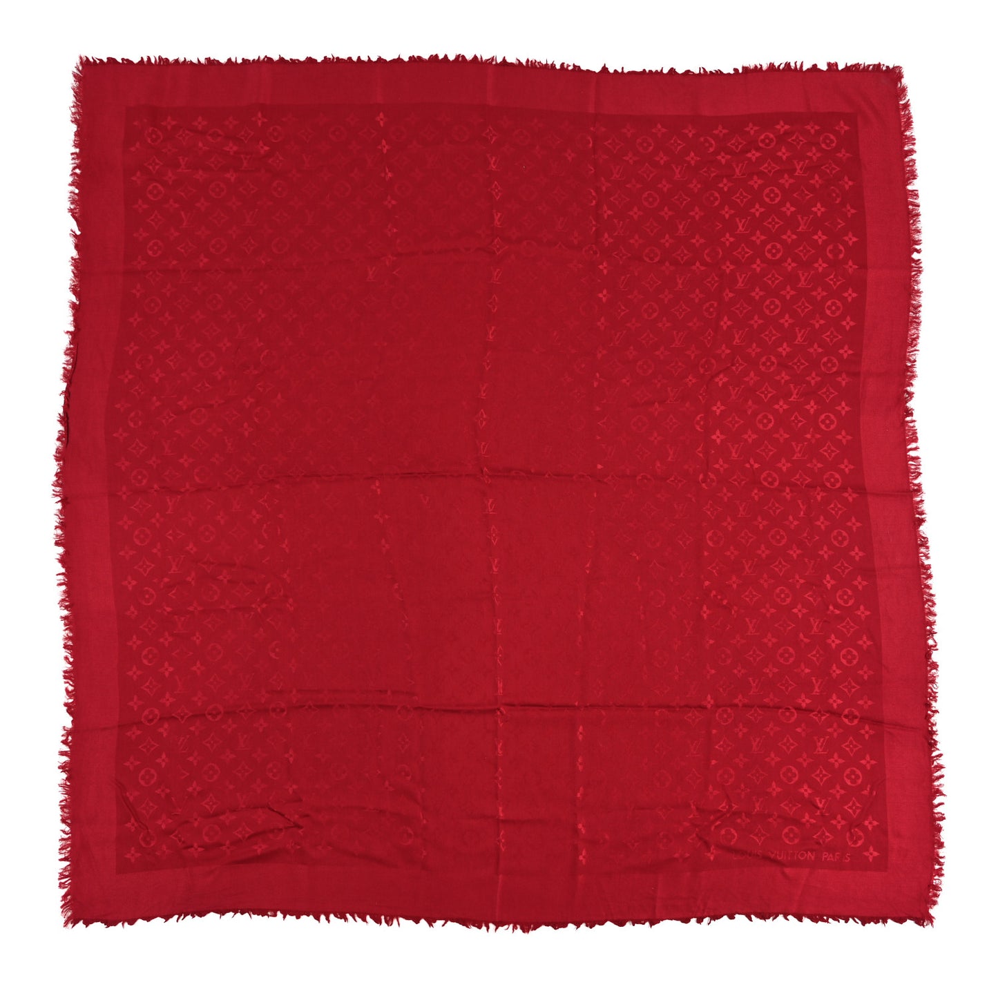 Silk Wool Monogram Shawl Pomme D'Amour