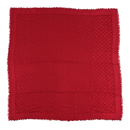 Louis Vuitton Silk Wool Monogram Shawl Pomme D'Amour 1 of 3