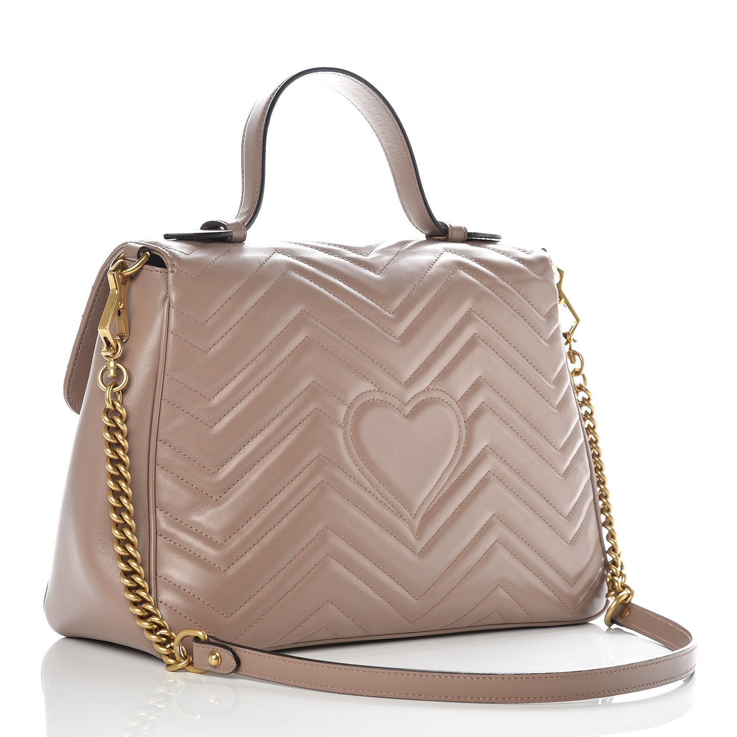 Calfskin Matelasse Medium GG Marmont Top Handle Shoulder Bag Porcelain Rose