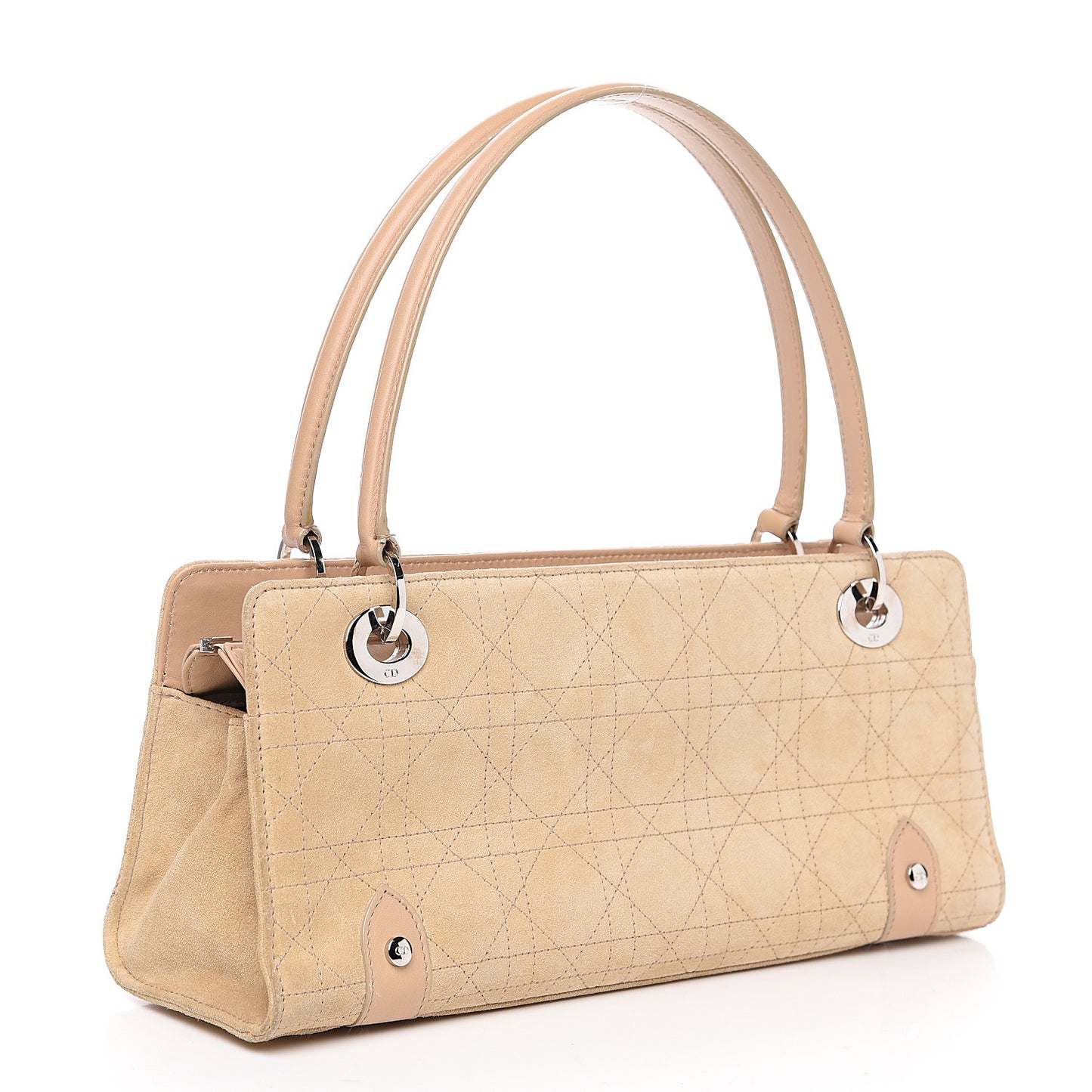 Suede Cannage Stitched East West Lady Dior Beige