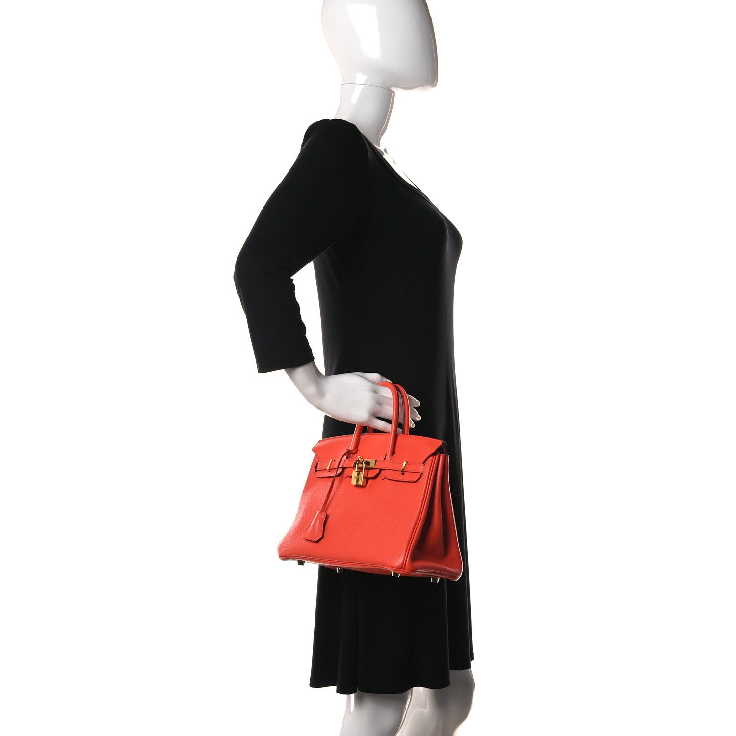 Hermes Taurillon Clemence Birkin 25 Feu 2 of 34