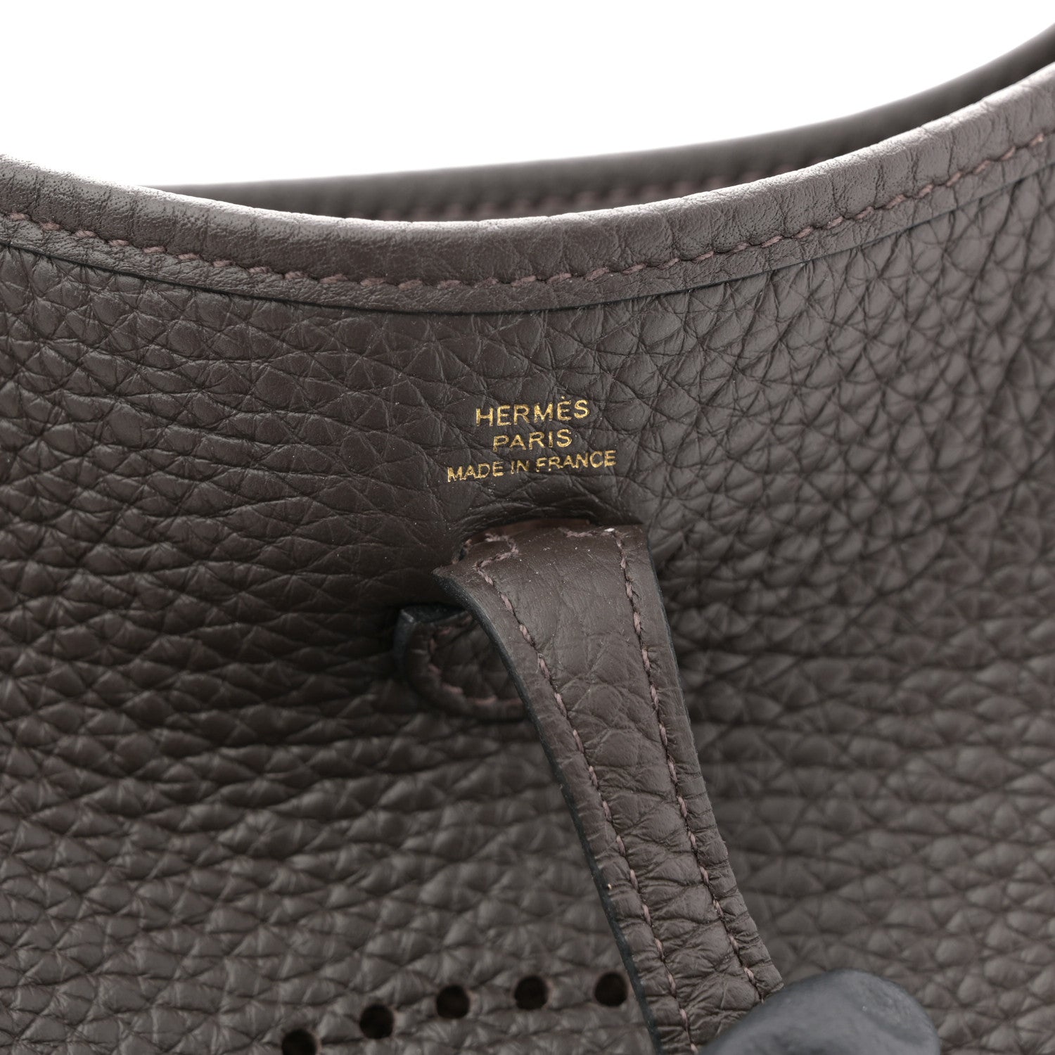 Hermes Taurillon Clemence Amazone Sangle Cavale Evelyne TPM Ebene Gris Pale Etoupe 6 of 10