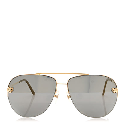Cartier Santos de Cartier Aviator Sunglasses CT0065S Gold Black 2 of 7
