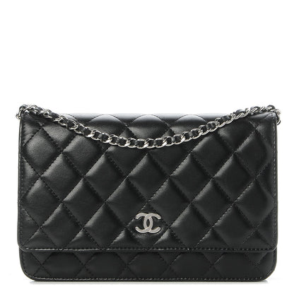 Chanel Lambskin Quilted Wallet On Chain WOC Black 1 of 10