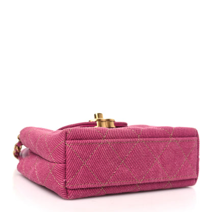 Chanel Denim Quilted Mini Nano Kelly Shopper Fuchsia 4 of 11