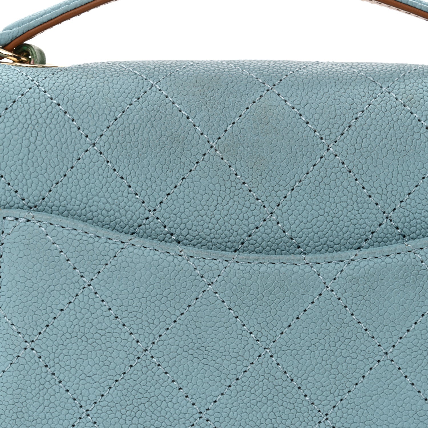 Chanel Grained Calfskin Quilted Small Cuba Top Handle Flap Blue 12 of 12