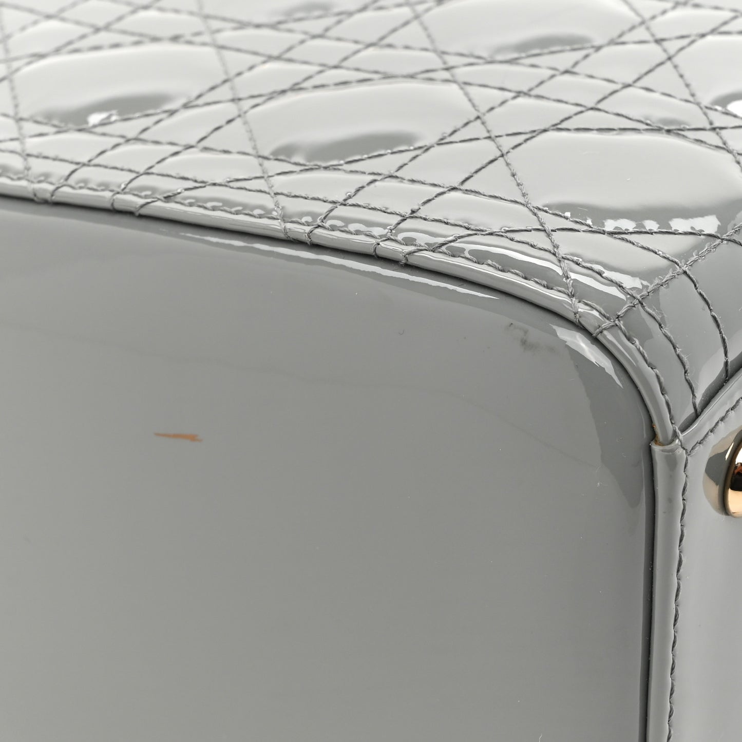 Patent Cannage Large Lady Dior Grey