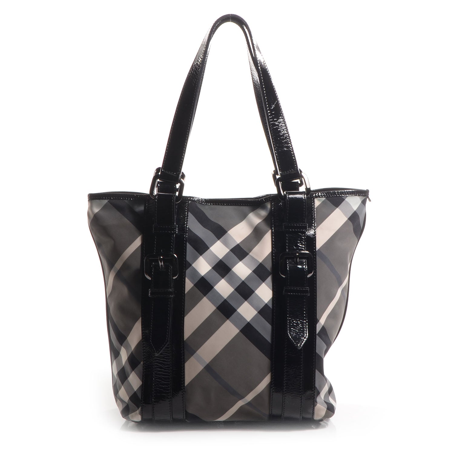 Burberry Nylon Beat Check Medium Victoria Tote Black 1 of 10