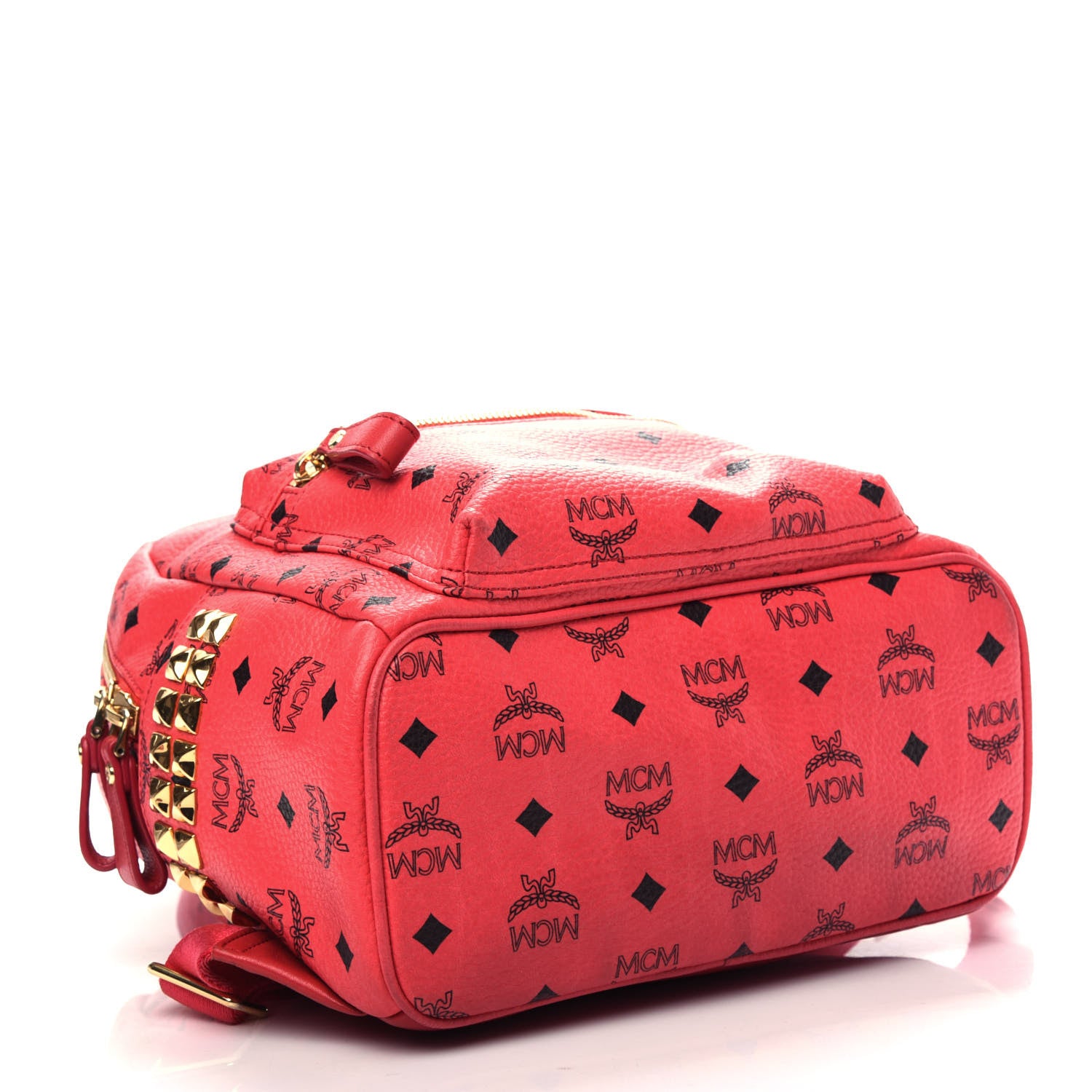 MCM Visetos Side Stud Small Stark Backpack Corail 3 of 7