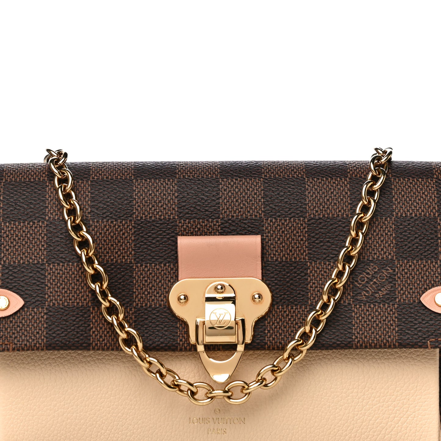 Damier Ebene Vavin Chain Wallet Creme