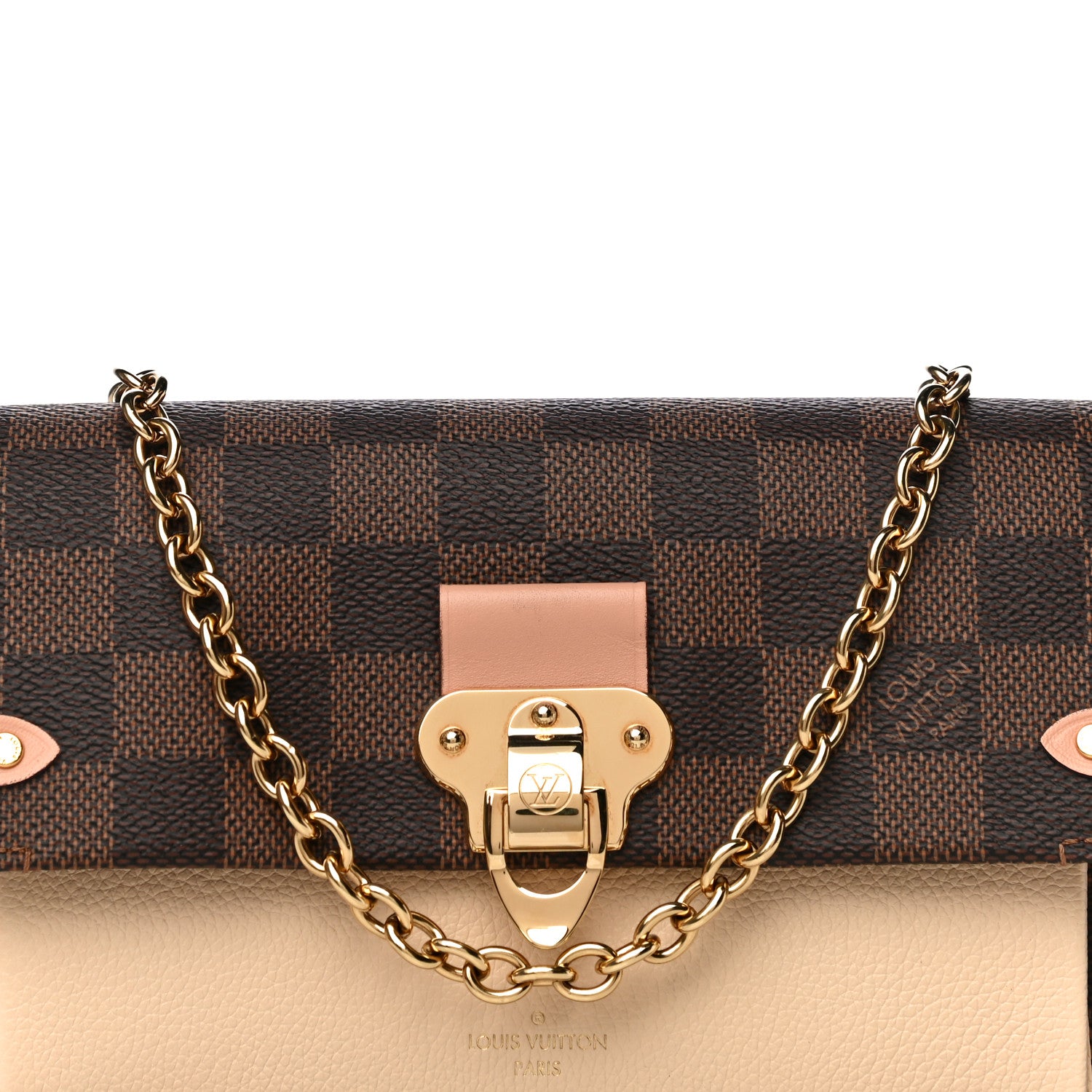 Louis Vuitton Damier Ebene Vavin Chain Wallet Creme 7 of 11