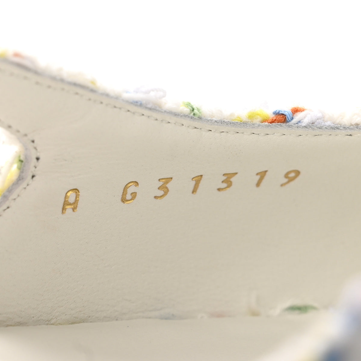 Chanel Tweed Grosgrain Cap Toe CC Slingback Flat 38 White Multicolor 9 of 10
