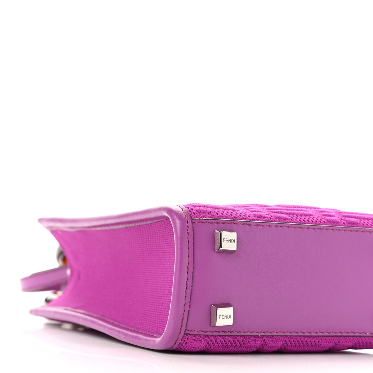 Technical Fabric Vitello Ceylon Plexiglass FF Mini Fendi Sunshine Shopper Tote Bouganville