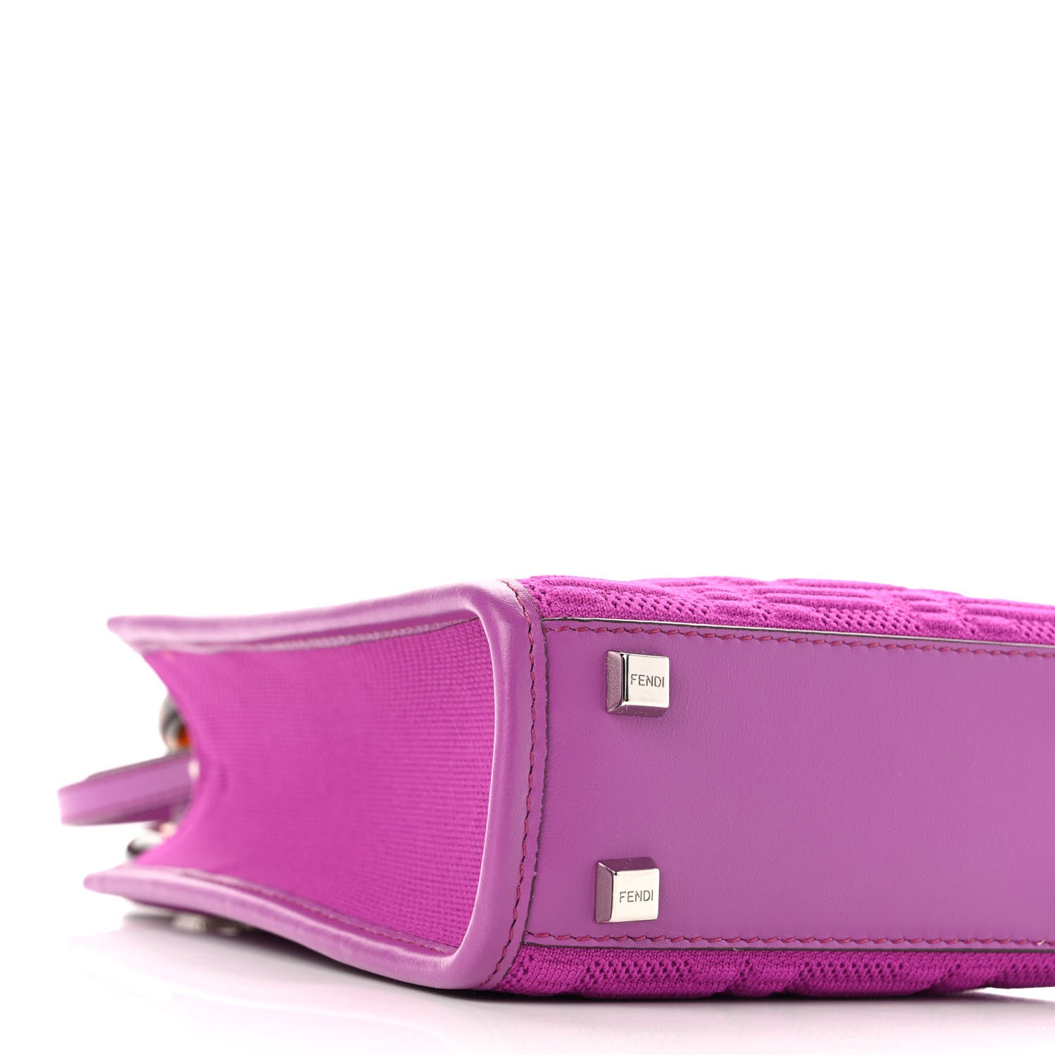 Fendi Technical Fabric Vitello Ceylon Plexiglass FF Mini Fendi Sunshine Shopper Tote Bouganville 7 of 9