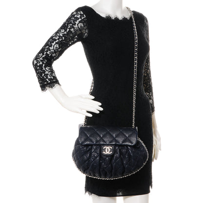 Chanel Calfskin Chain Around Medium Messenger Bag Navy 2 of 9