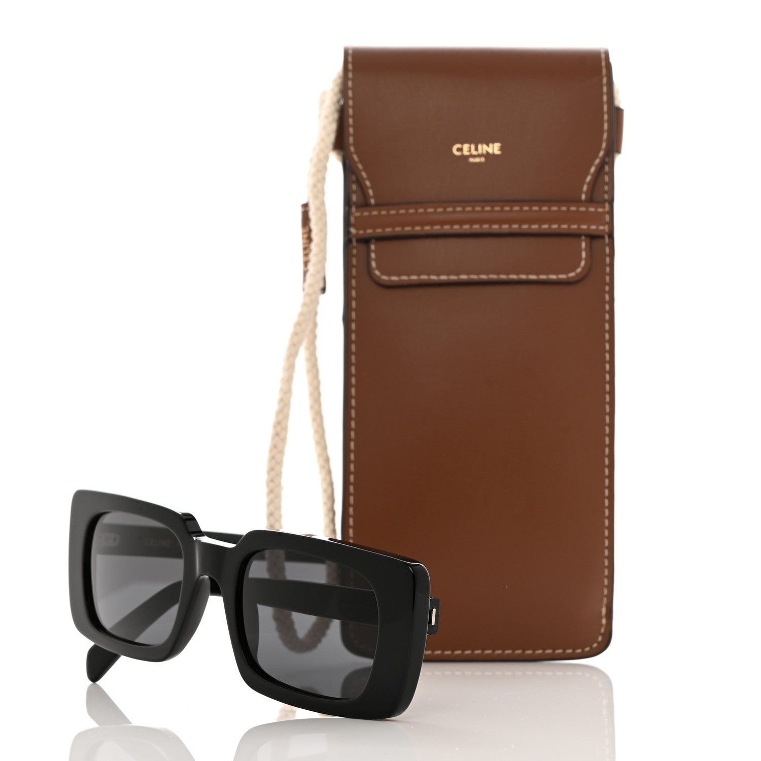 Celine Acetate Rectangular Sunglasses CL40213I Black 7 of 7