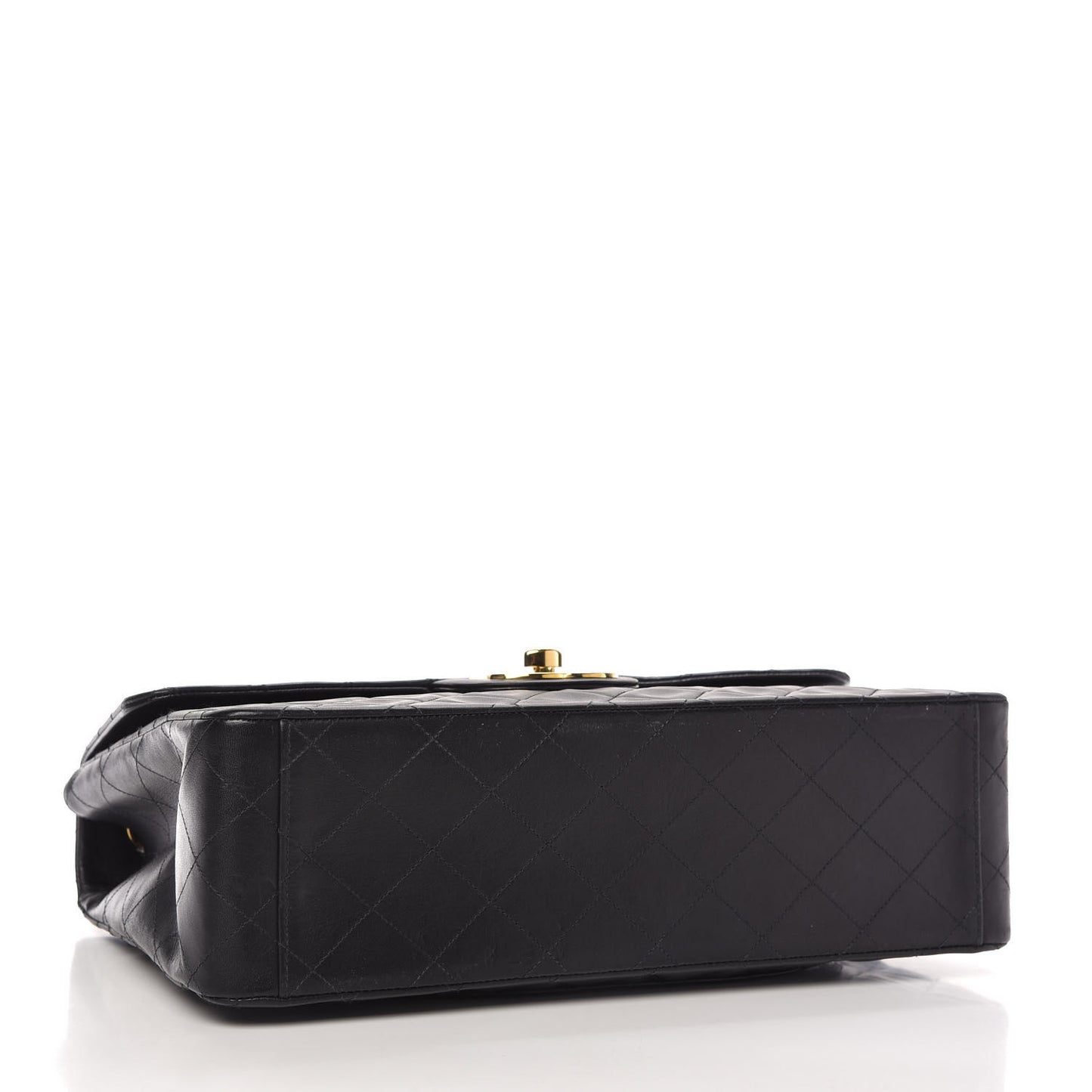 Lambskin Quilted XL Jumbo Single Flap Black