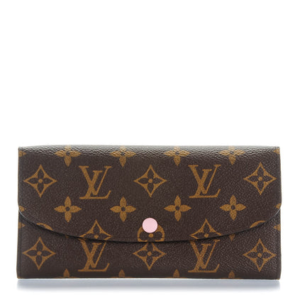 Louis Vuitton Monogram Emilie Wallet Rose Ballerine 1 of 7