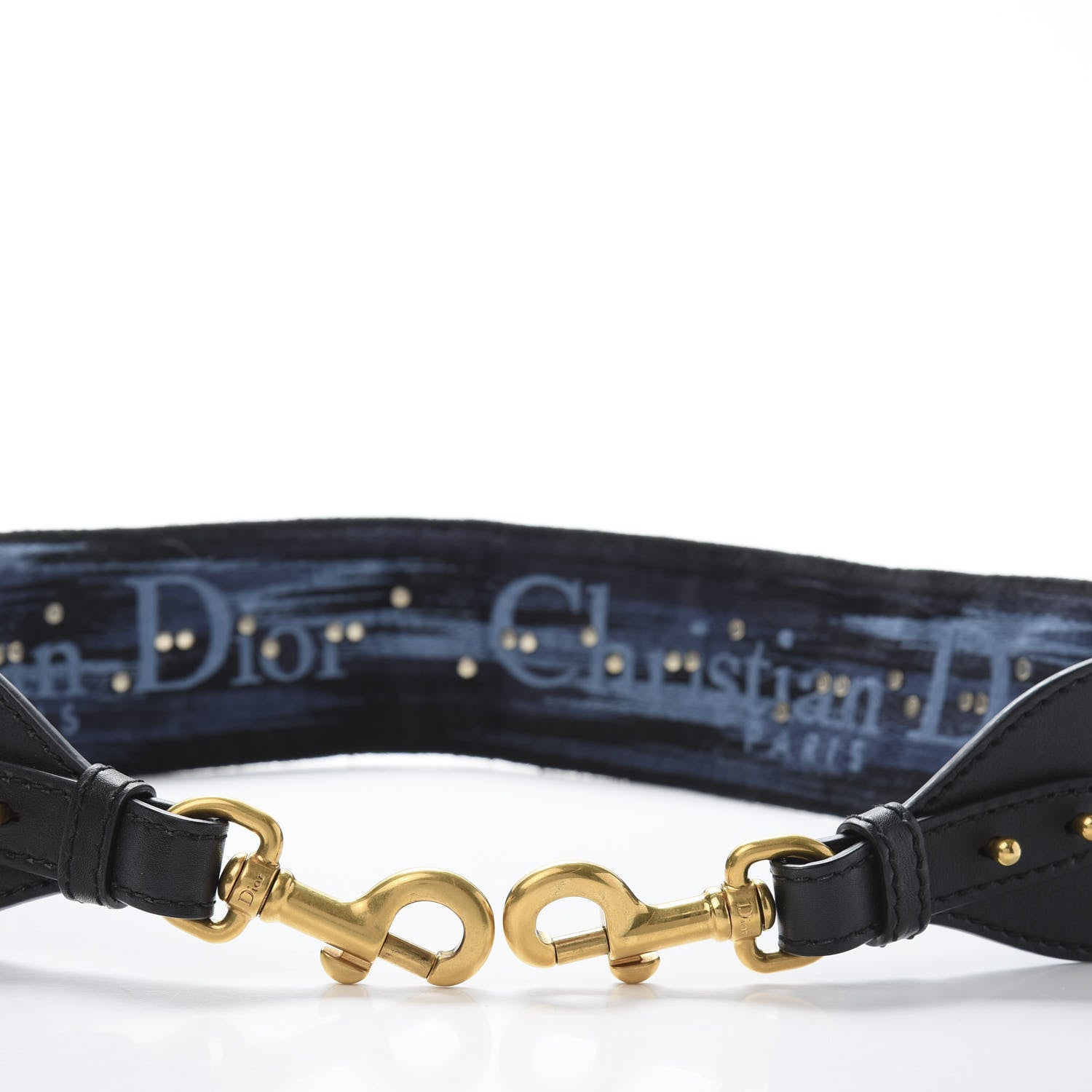 Christian Dior Canvas Embroidered Studded KaleiDiorscopic Adjustable Shoulder Strap Blue 3 of 4