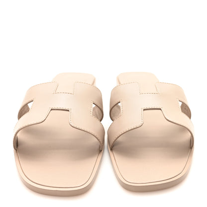 Hermes Box Calfskin Oran Sandals 41 Beige Mastic 3 of 9