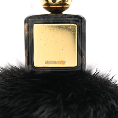 Louis Vuitton Mink Fur Fluffy Bag Charm Black 3 of 4