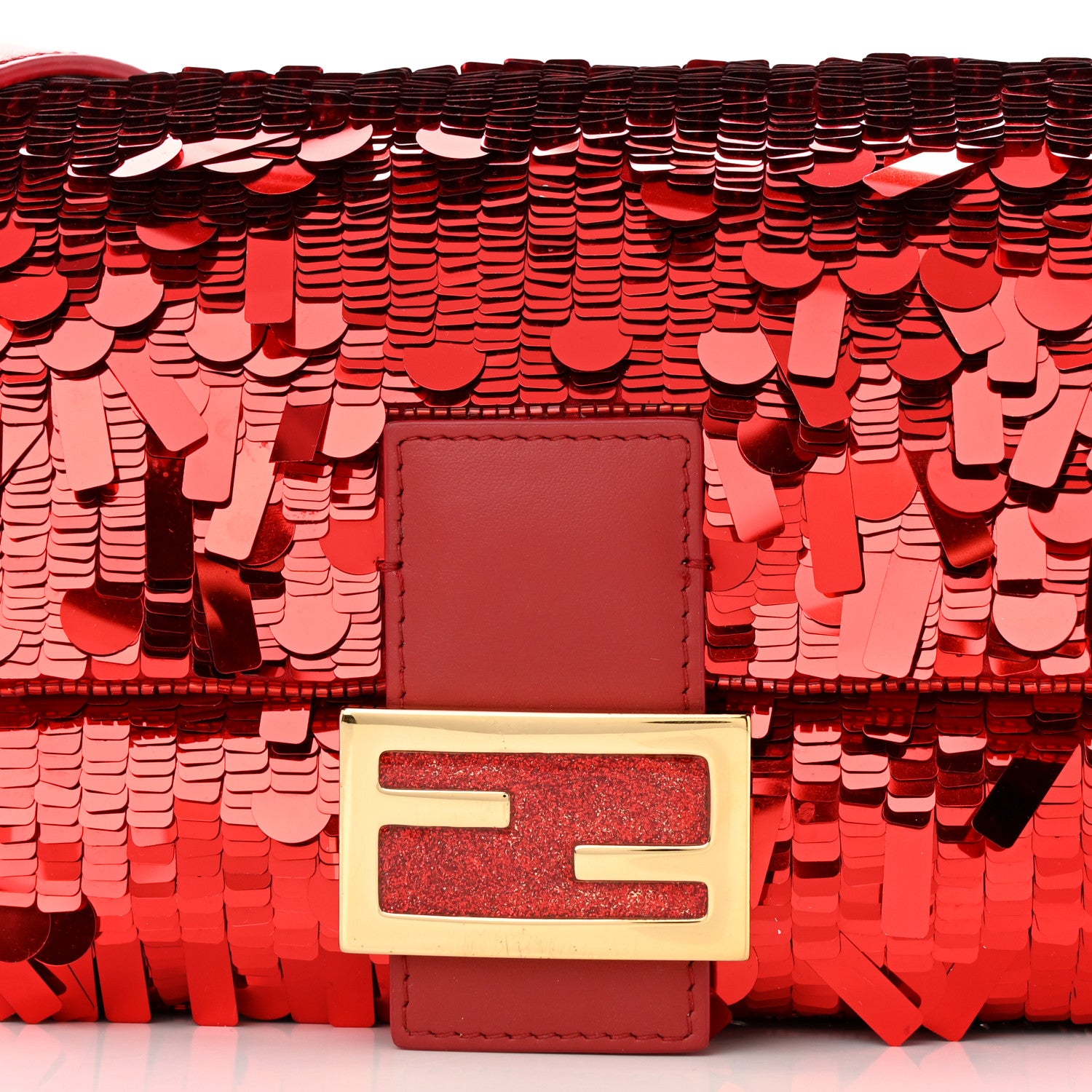 Fendi Sequin Paillettes Vitello Grace Sex and the City Baguette Mattone 8 of 10