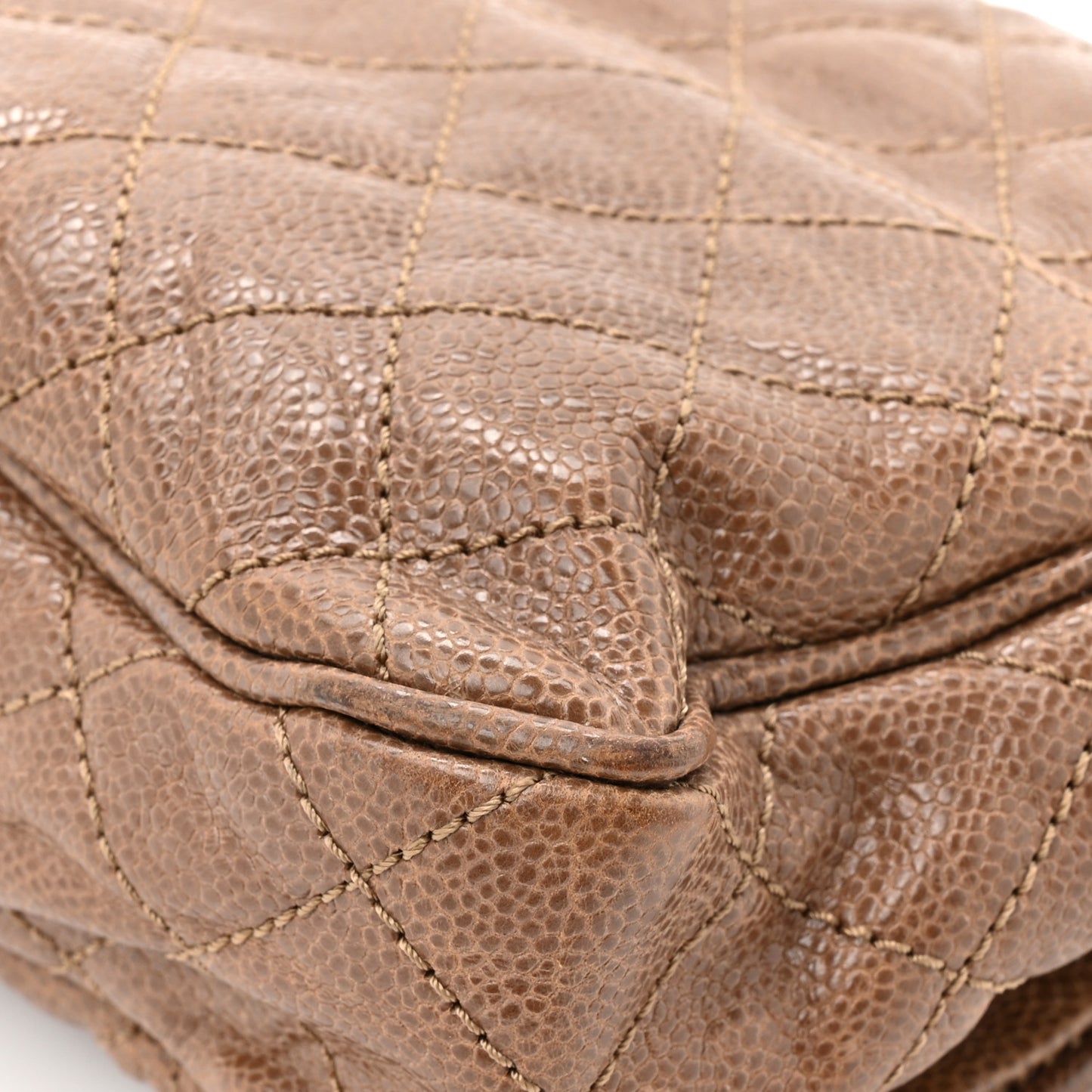 Caviar Quilted Medium Easy Flap Brown
