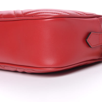 Gucci Calfskin Matelasse Small GG Marmont Chain Shoulder Bag Hibiscus Red 10 of 11