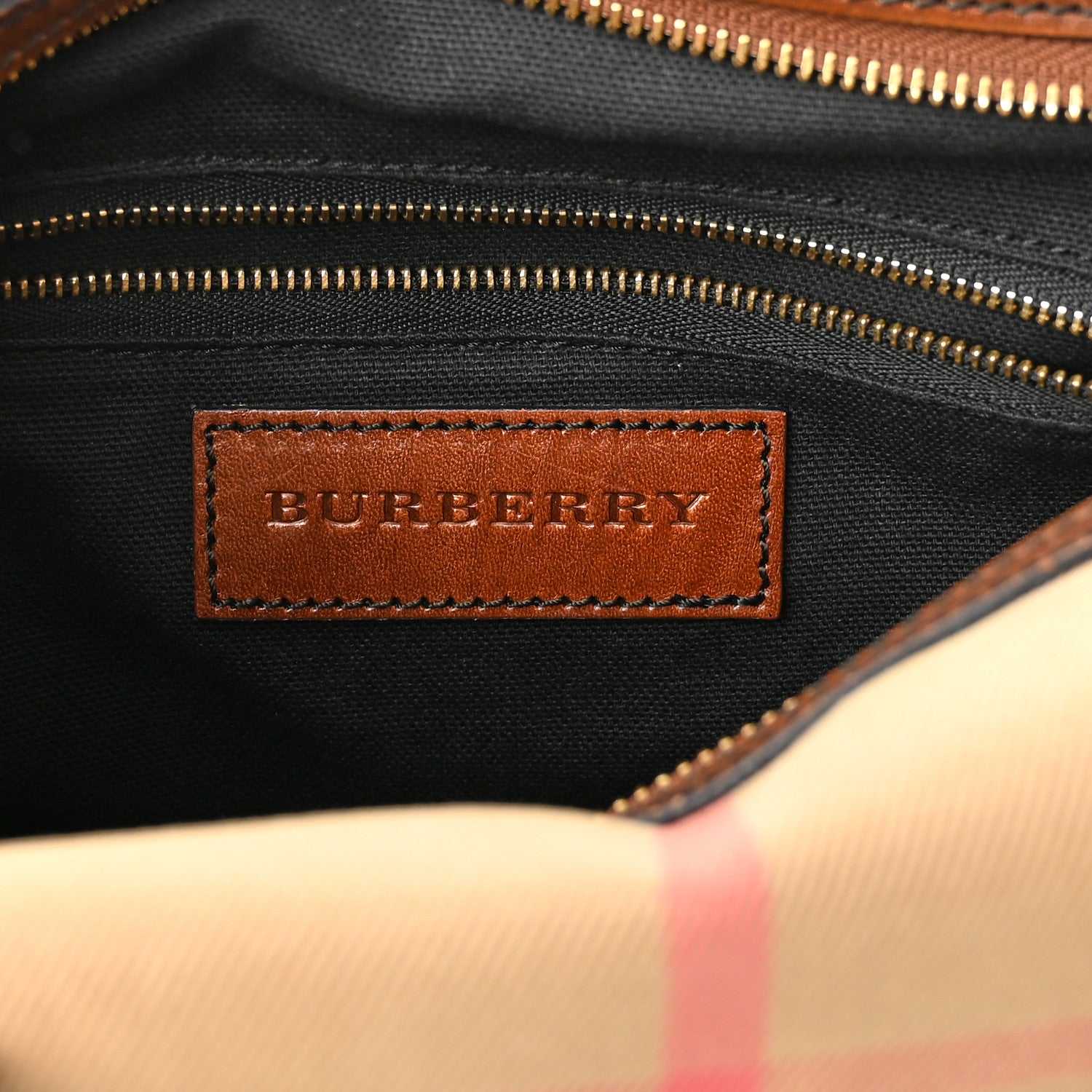 Burberry House Check Bridle Calfskin Small Bowling Bag Dark Tan 6 of 15
