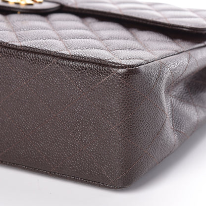 Chanel Caviar Quilted Jumbo Single Flap Brown 9 of 9