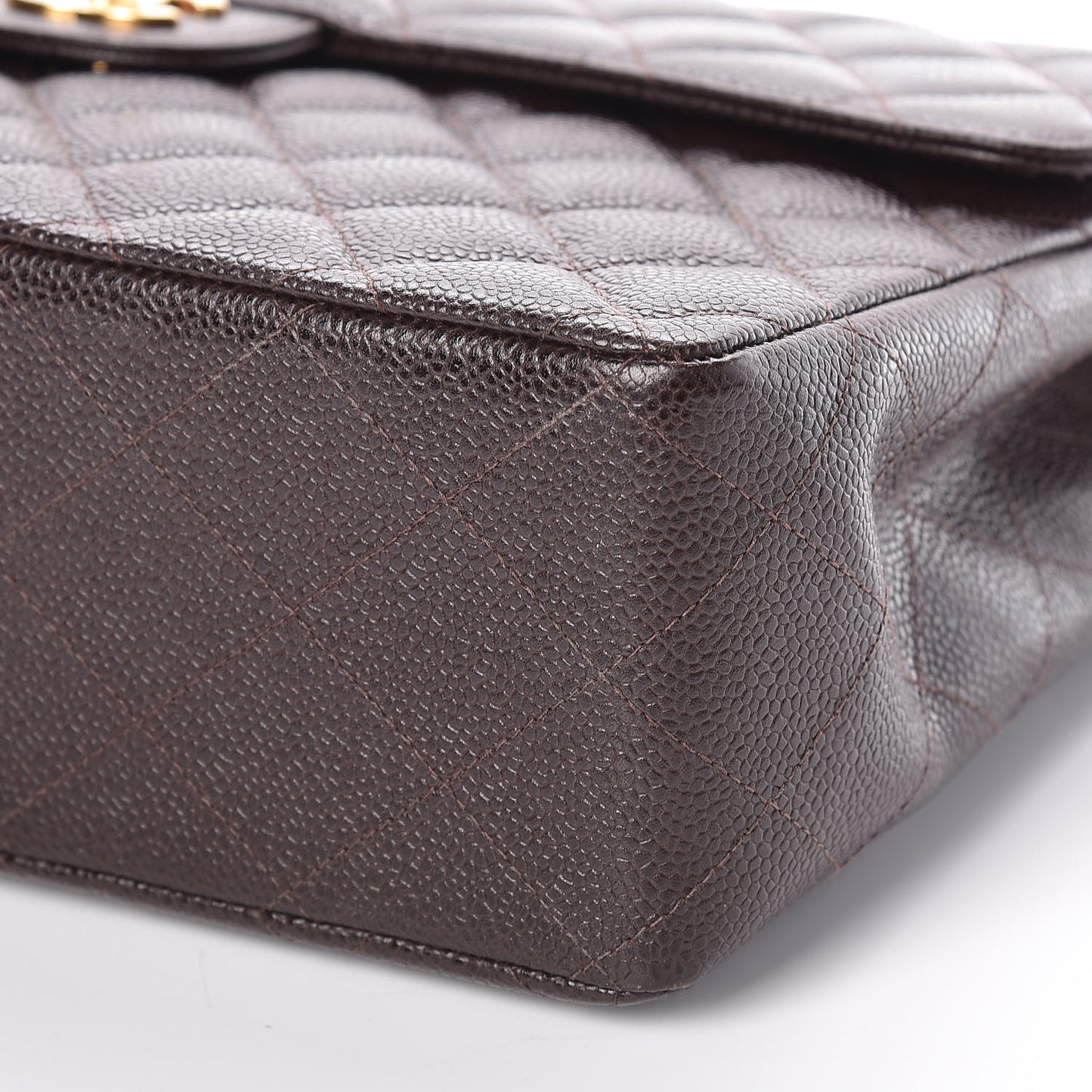 Caviar Quilted Jumbo Single Flap Brown