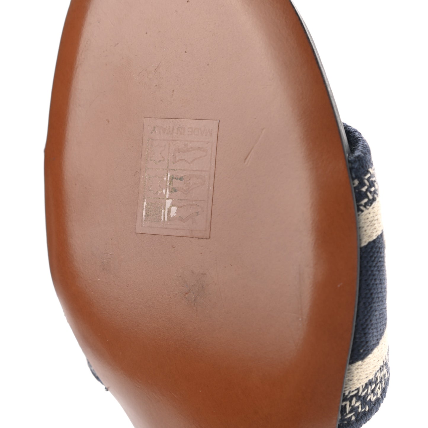 Cotton Embroidered Dway 40mm Slide Sandals 35.5 Deep Blue