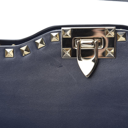 Valentino Garavani Vitello Rockstud Flip-Lock Shoulder Bag Marine 10 of 13