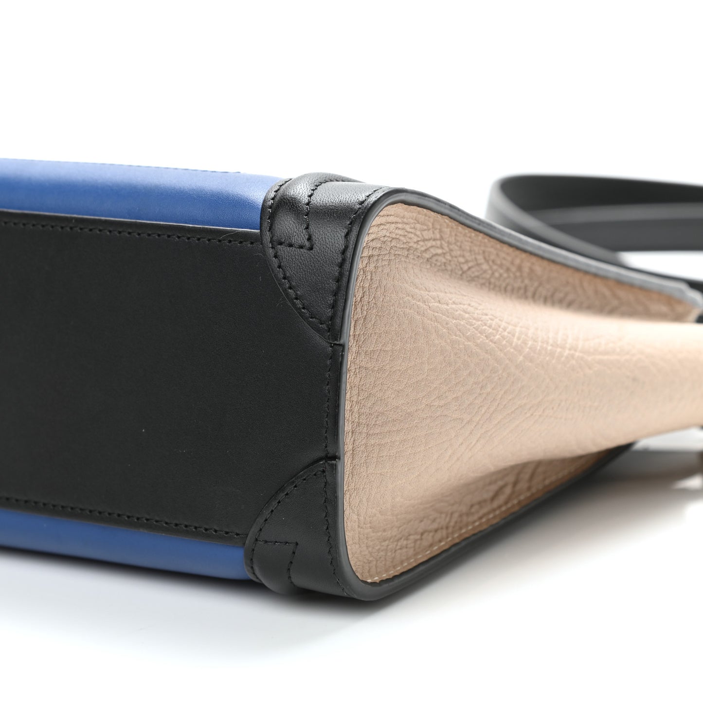 Smooth Calfskin Bullhide Nano Tri-Color Luggage Indigo