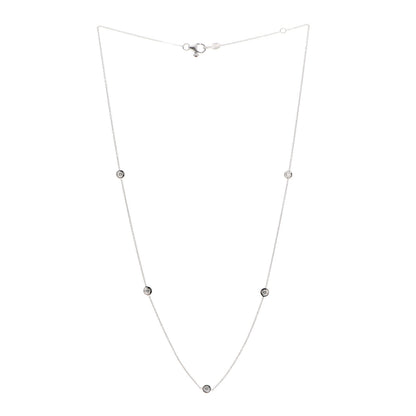 Roberto Coin 18K White Gold Diamond .23ctw Diamonds By The Inch Five Station Necklace 3 of 5