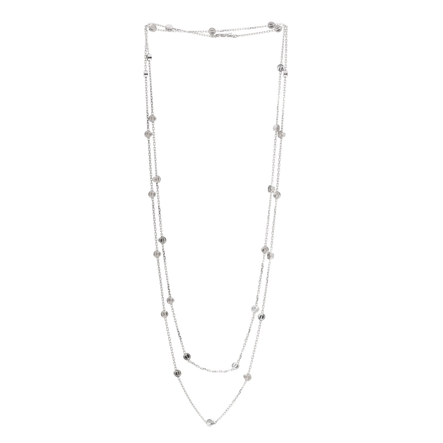 Cartier 18K White Gold Long Station LOVE Necklace 3 of 5