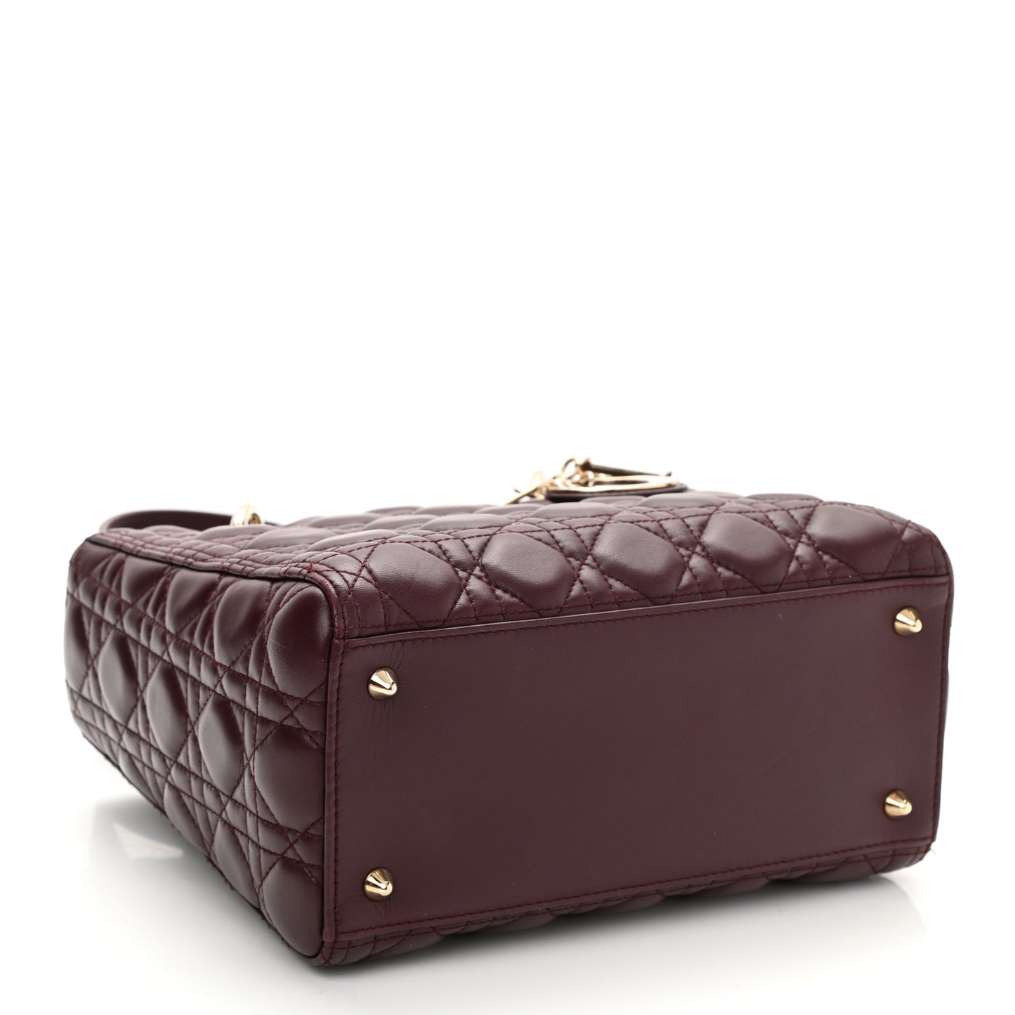 Lambskin Cannage Medium Lady Dior Burgundy