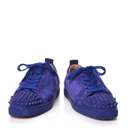 Christian Louboutin Suede Louis Junior Spikes Flat Sneakers 43 Blue 6 of 11