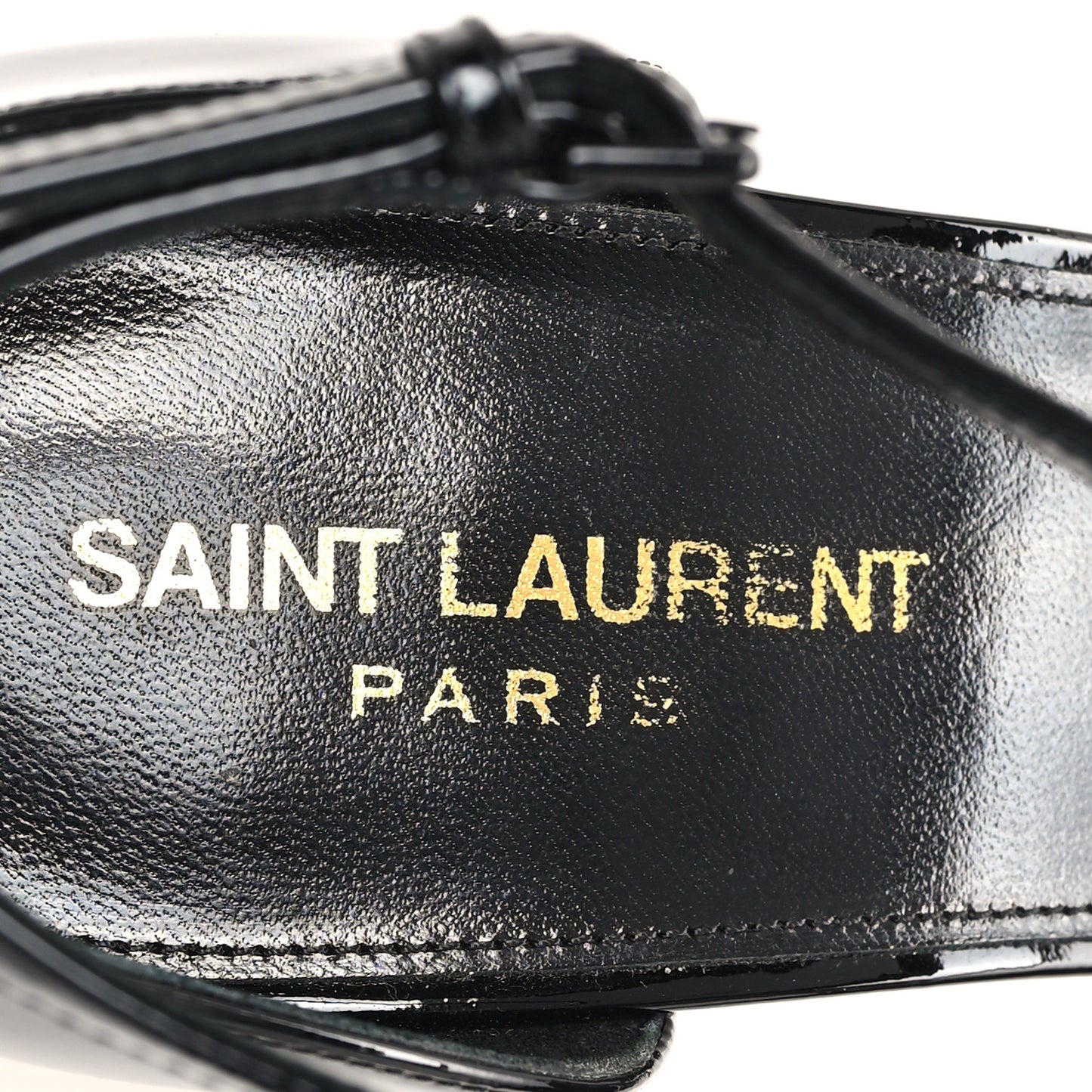 Patent Calfskin Opyum 110 Sandals 40 Black Gold