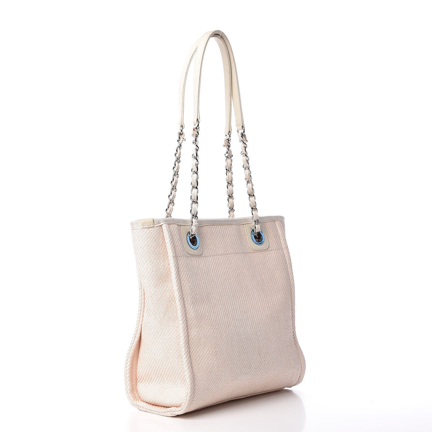 Woven Straw Raffia Mini Deauville Tote Pink