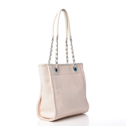 Chanel Woven Straw Raffia Mini Deauville Tote Pink 3 of 14