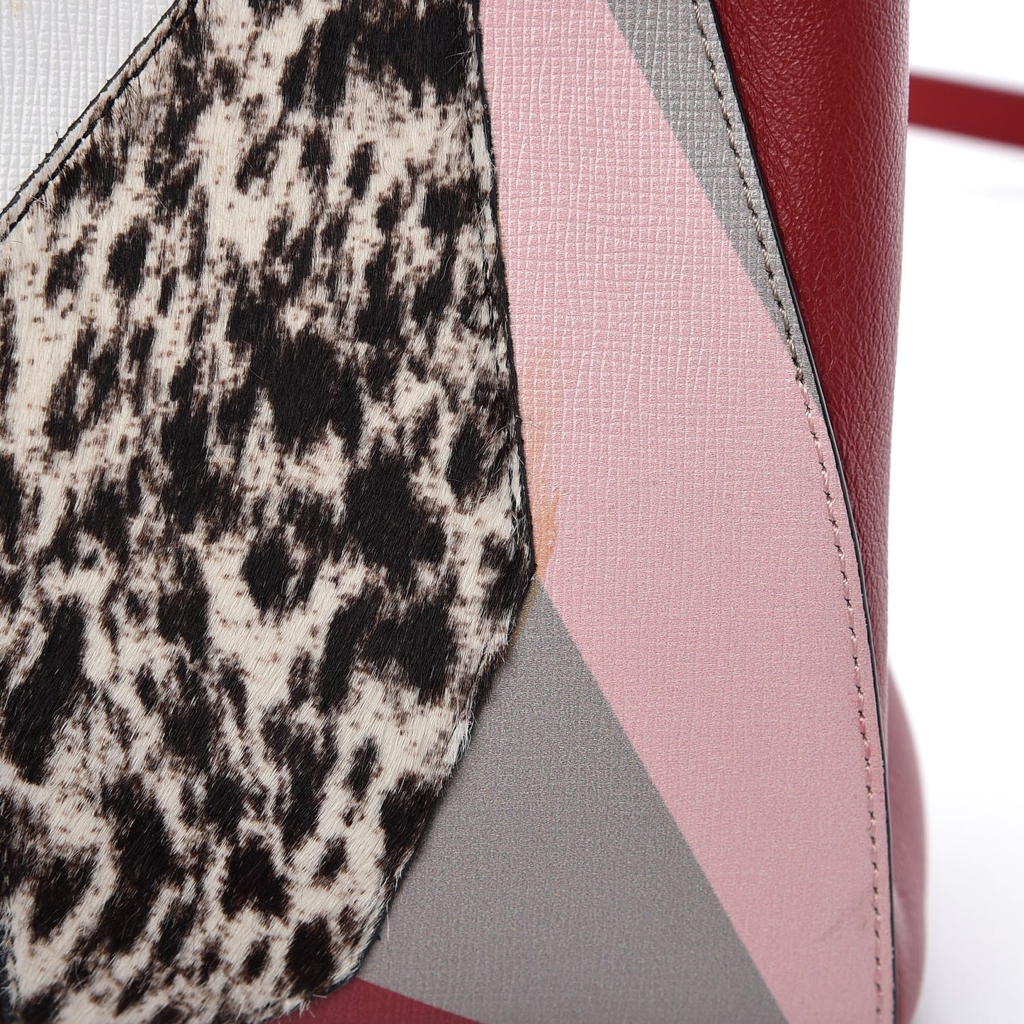 Vitello Elite Calf Hair Python QuTweet Patchwork Petite 2Jours Tote Red