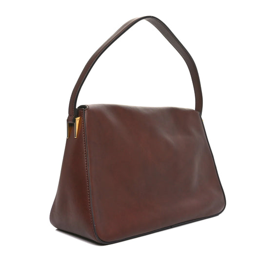 Vitello Flamingo Enamel Big Forever Mama Baguette Brown